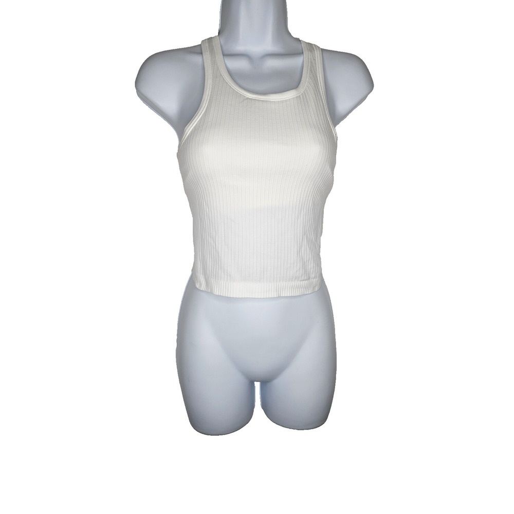 Lululemon Ribbed‎ Racerback Tank White Cropped Athletic Yoga Top